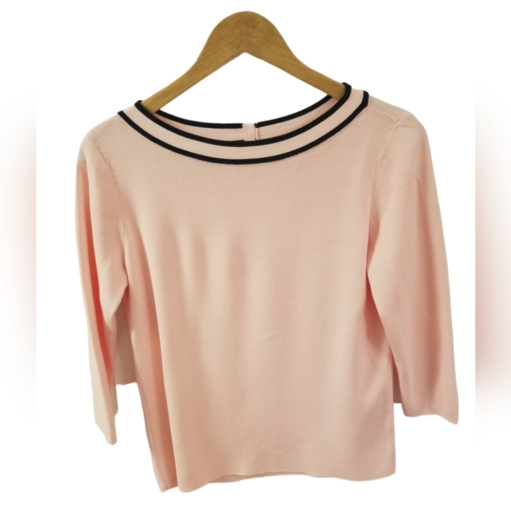 Talbots Classic  Bateau Neck Long Sleeve Pullover Pink Size Large Petite